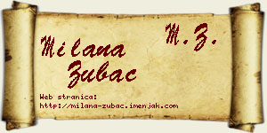 Milana Zubac vizit kartica